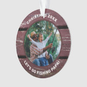 Rustikal Fischen Opa Foto Ornament (Vorderseite)