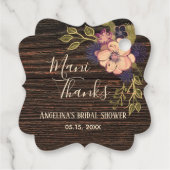 Rustikal Floral Bridal Showe Vielen Dank Geschenkanhänger (Rückseite)