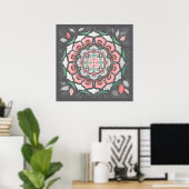 Rustikal Floral Mandala Poster (Heimbüro)