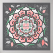 Rustikal Floral Mandala Poster (Vorne)