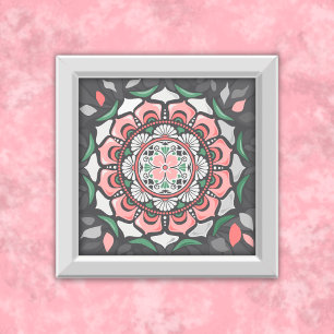 Rustikal Floral Mandala Poster