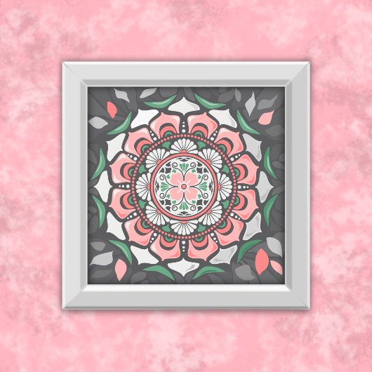 Rustikal Floral Mandala Poster