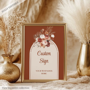 Rustikal Forest Green Gold Blätter mit maßgeschnei Poster