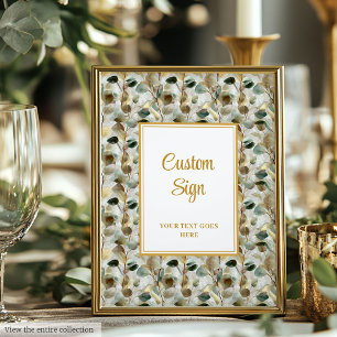 Rustikal Forest Green Gold Blätter mit maßgeschnei Poster