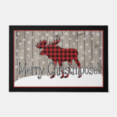 Rustikal froh Christmoose! Door Mat Fußmatte (Vorderseite)