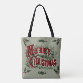 Rustikal Frohe Weihnachten 1876 Tasche (Rückseite)