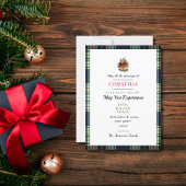 Rustikal Frohe Weihnachten 1 Foto Tartan Blau Kari Karte