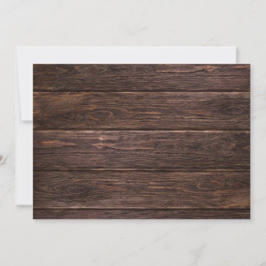 Rustikal frohe Weihnachten- Holz & Instant Foto In Einladung (Rückseite)