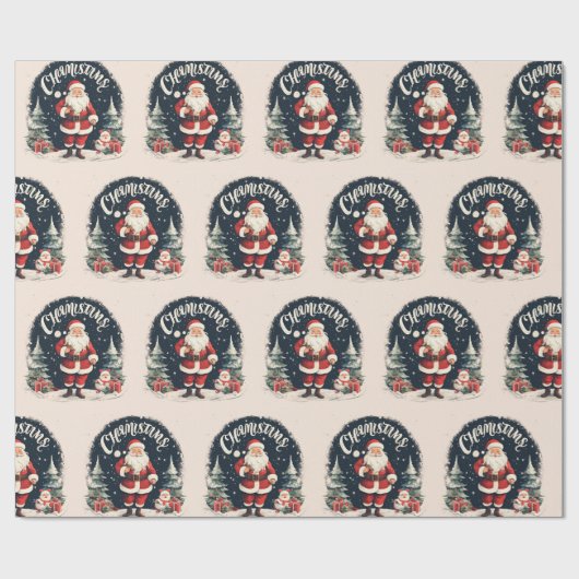 Rustikal frohe Weihnachten und Weihnachtsgeschenk Geschenkpapier (Flach)