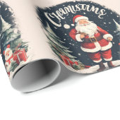 Rustikal frohe Weihnachten und Weihnachtsgeschenk Geschenkpapier (Rolleneckpunkt)