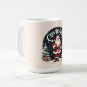 Rustikal frohe Weihnachten und Weihnachtsgeschenk Kaffeetasse (Vorderseite Links)