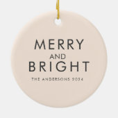 Rustikal frohe Weihnachten und Weihnachtsgeschenk Keramik Ornament (Hinten)