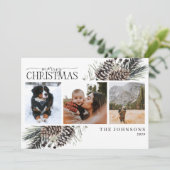 Rustikal Frohe Weihnachten Winter Pinecone Botanis (Stehend Vorderseite)