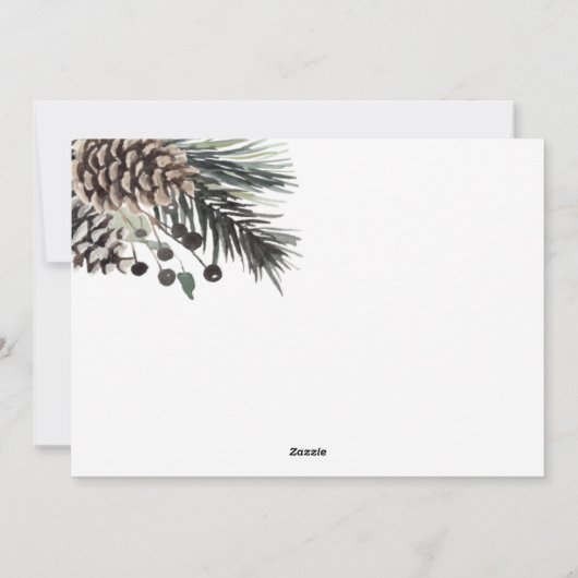 Rustikal Frohe Weihnachten Winter Pinecone Botanis (Rückseite)