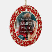 Rustikal frohe Weihnachten, zwei Fotos, zwei Seite Keramik Ornament (Rechts)