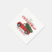 Rustikal Frohe Weihnachts Red Truck Vintag Bauernh Serviette (Ecke)