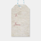 Rustikal frohe Weihnachts-Script Wreath Birch Bark Geschenkanhänger (Rückseite)