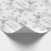 Rustikal frohe Weihnachtskiefer und Holly Boys Geschenkpapier (Ecke)