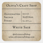 Rustikal | Füllhalter Quadratischer Aufkleber (Vorderseite)