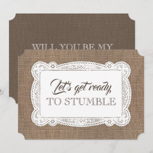 Rustikal-Funny-Bridesmaid / Vorschlag für eine Tra Einladung