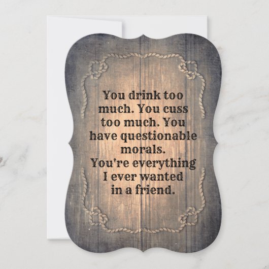 Rustikal-Funny-Bridesmaid / Vorschlag für eine Tra Einladung (Vorderseite)