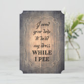 Rustikal-Funny-Bridesmaid / Vorschlag für eine Tra Einladung (Stehend Vorderseite)