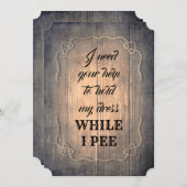 Rustikal-Funny-Bridesmaid / Vorschlag für eine Tra Einladung (Vorne/Hinten)