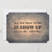 Rustikal-Funny-Bridesmaid / Vorschlag für eine Tra Einladung (Vorderseite)