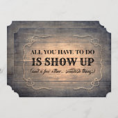 Rustikal-Funny-Bridesmaid / Vorschlag für eine Tra Einladung (Vorne/Hinten)