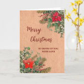 Rustikal für ein paar Weihnachtsfeiertage Karte (Gelbe Blume)