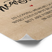 Rustikal für immer in unserem Herz-Gedächtniszeich Poster (Ecke)