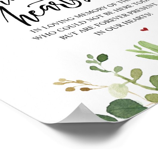 Rustikal für immer in unserem Herz-Gedächtniszeich Poster (Ecke)