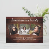 Rustikal für immer in unserem Herzen Gedenkfeier Dankeskarte (Stehend Vorderseite)