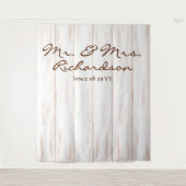 Rustikal gealterte Weißholzplanken Wandteppich (Vorderseite)