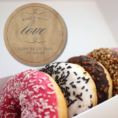 Rustikal gebacken mit Liebe Bäckerei Runder Aufkleber