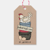 rustikal gebacken mit Liebe Gefallen Tag Geschenkanhänger (Vorderseite)