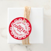 Rustikal gebacken mit Liebe Weihnachtskekse Rot Geschenkanhänger (Beispiel)