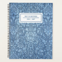 Rustikal gebleicht Damask Denim Name