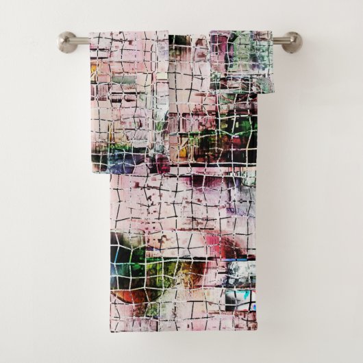 Rustikal gefärbt, seltsam gezeichnet unter abstrak badhandtuch set (Insitu)