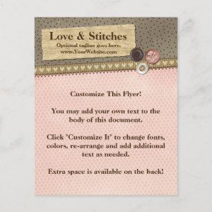 Rustikal geheftete Schleife & Tasten auf Burlap-Nä Flyer