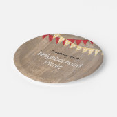 Rustikal Gelb Karierte Nachbarschaft Picnic Pappteller (Schrägansicht)