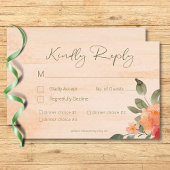 Rustikal Gelb Orange & Peach Rose Hochzeitsessen RSVP Karte