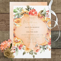 Rustikal-Gelb-Orange- und Pfirsichhochzeit-Rose