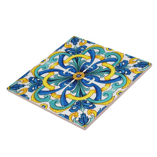 Rustikal gelb und blau, mediterran fliese (Seite)