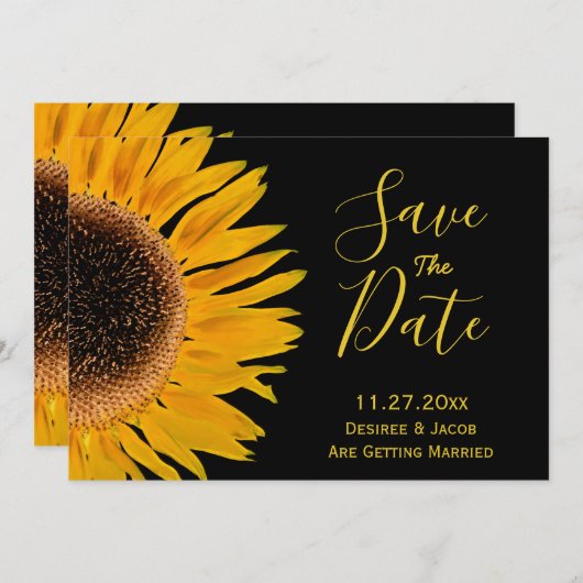 Rustikal-Gelbblütenblüte Save the Date (Vorne/Hinten)