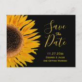 Rustikal-Gelbblütenblüte Save the Date Ankündigungspostkarte (Vorderseite)