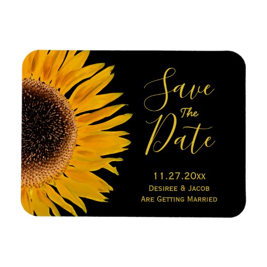 Rustikal-Gelbblütenblüte Save the Date Magnet (Horizontal)
