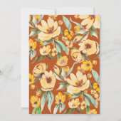 Rustikal Gelbe Blumenblume Kirchenchic Hochzeit Einladung (Rückseite)