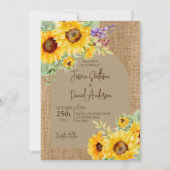 Rustikal gelbe Gelbblütenböden mit Bogenuntergrund Einladung (Vorderseite)