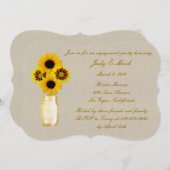 Rustikal Gelbe Mason Jars Engagement Party einlade Einladung (Vorne/Hinten)